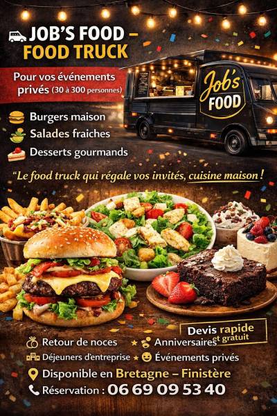 Jobs Food : La solution gourmande pour vos événements et pauses déjeuner Plouzané Jobs Food