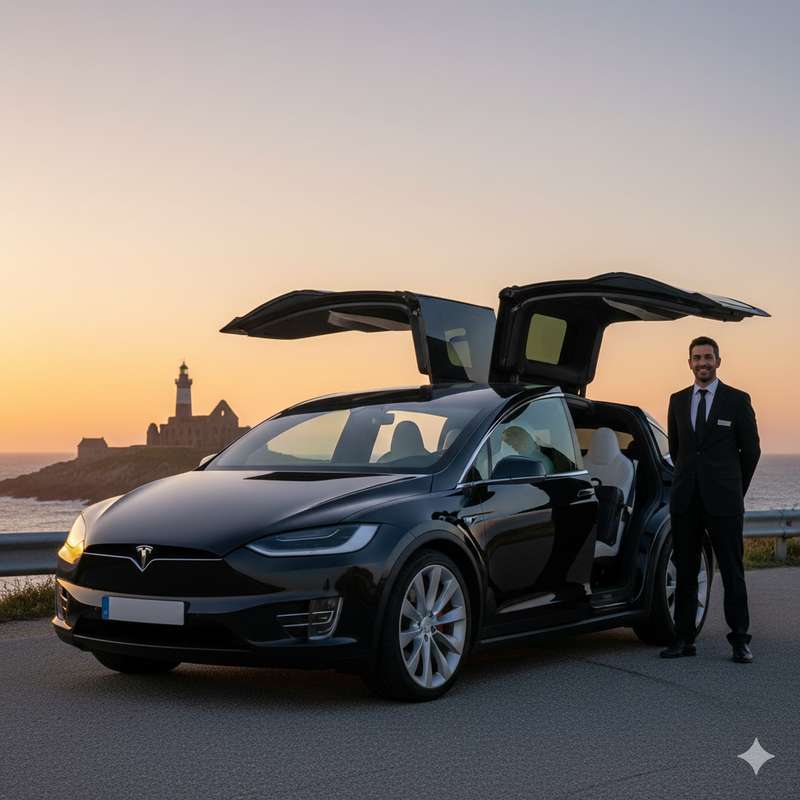 Réserver un taxi au Conquet en Tesla Model X pour un transfert vers la Gare de Brest