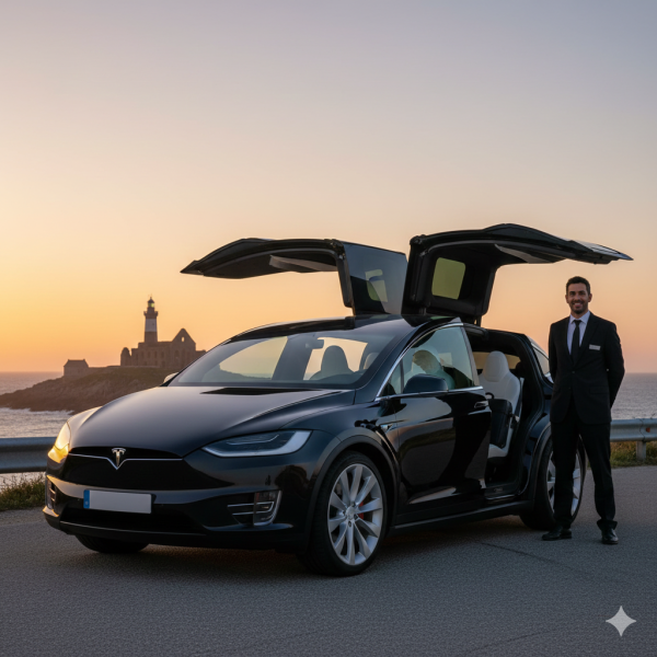 Réserver un taxi au Conquet en Tesla Model X pour un transfert vers la Gare de Brest
